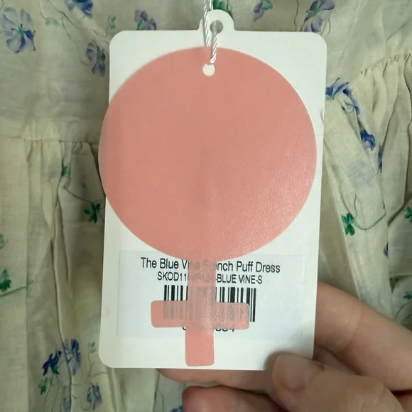 Selkie Blue Vine French Puff Dress - Picture 4 of 6